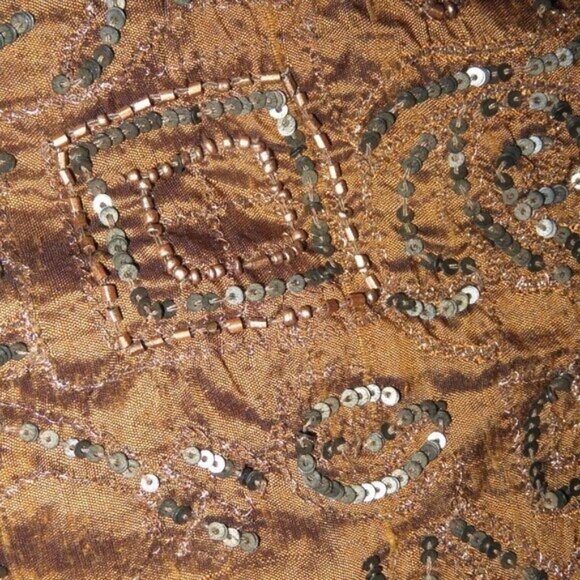 Chico's Vintage Hand Beaded Sequined Gold & Black Metallic Jacket chico 2 US 12 - Picture 5 of 9